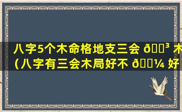 八字5个木命格地支三会 🐳 木（八字有三会木局好不 🐼 好）